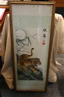 Quadro orientale con tigre