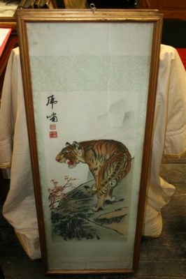 Quadro orientale con tigre