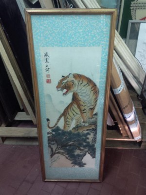 Quadro orientale con tigre