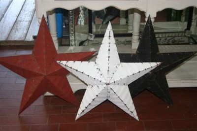 Stella Amish piccola. Creata con tegole in lamiera Amish. Colori vari