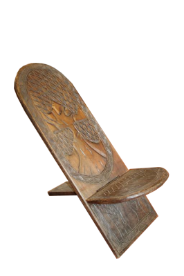 Sgabello africano richiudibile con intarsi