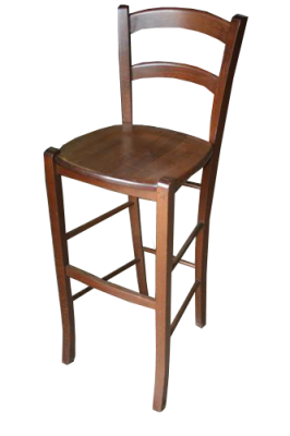 Sgabello rustico osteria schienale