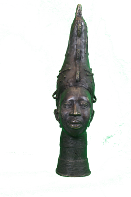 scultura in bronzo regina africana
