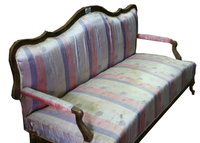 Divano in radica e tessuto