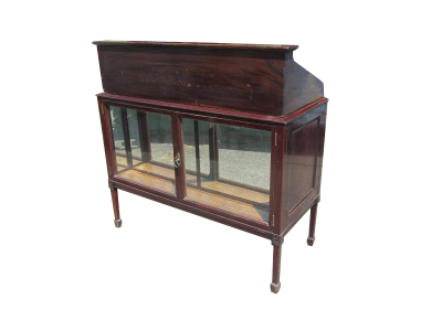 Banco cassa vetrina in mogano